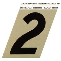 Hillman 3 in. Reflective Black Vinyl Self-Adhesive Number 2 1 pc