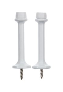 2.75 in. H x 3 in. W Metal White Rigid Door Stop Mounts to d