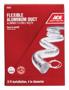 96 in. L x 4 in. Dia. Silver Aluminum Dryer Vent Duct