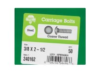 3/8 in. Dia. x 2-1/2 in. L Zinc-Plated Steel Carriage Bo