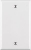 White 1 gang Thermoset Plastic Blank Wall Plate 1 pk