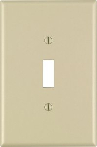 Ivory 1 gang Thermoset Plastic Toggle Wall Plate Jumbo