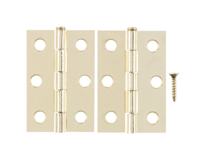 2.75 in. W x 2-1/2 in. L Bright Brass Brass Narrow Hinge 2 p