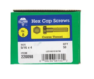 5/16 in. Dia. x 4 in. L Heat Treated Steel Hex Head Cap