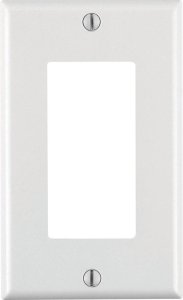 White 1 gang Thermoset Plastic GFCI/Rocker Wall Plate 1