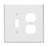 White 2 gang Plastic Duplex/Toggle Wall Plate Jumbo