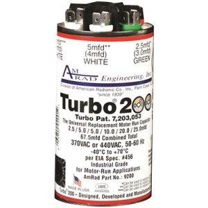 2.5-67.5 MFD, 370 / 440 VAC TURBO 200 CAPACITOR,