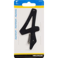 4 in. Black Aluminum Nail-On Number 4 1 pc.