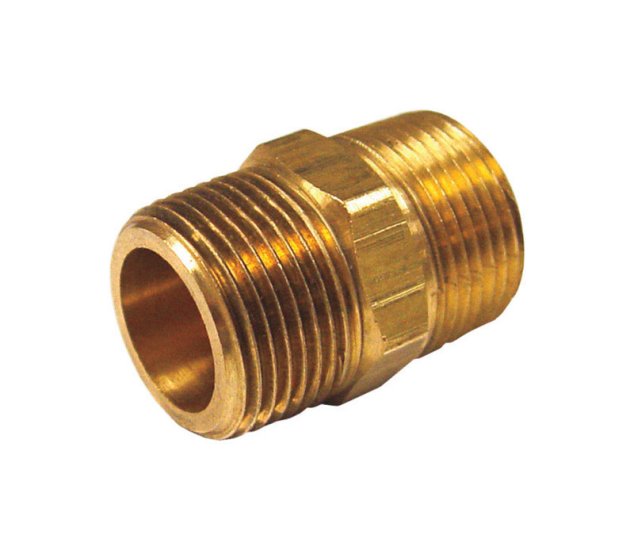 Ace 3/8 in. MPT X 1/4 in. D MPT Brass Reducing Hex Nipple