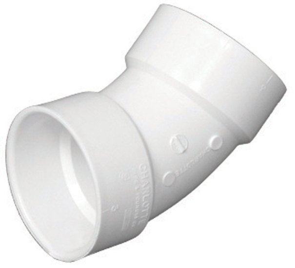 Schedule 40 2 in. Hub x 2 in. Dia. Hub PVC 45 Deg