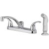 (image for) 2 Handle Chrome Kitchen Faucet Side Sprayer Included