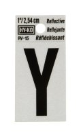 1 in. Reflective Black Vinyl Self-Adhesive Letter Y 1 pc.
