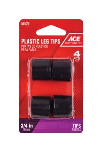 Plastic Leg Tip Black Round 3/4 in. W 4 pk