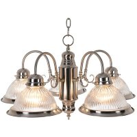 5-Light Brushed Nickel Chandelier with Clear Glass