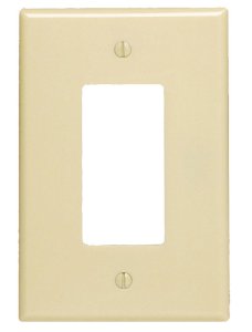 Ivory 1 gang Plastic GFCI/Rocker Wall Plate 1 pk