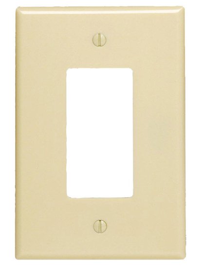 Ivory 1 gang Plastic GFCI/Rocker Wall Plate 1 pk