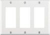 White 3 gang Thermoset Plastic GFCI/Rocker Wall Plate 1