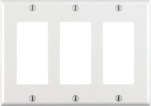 White 3 gang Thermoset Plastic GFCI/Rocker Wall Plate 1