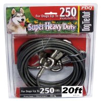 PDQ Silver Tie-Out Vinyl Coated Cable Dog Tie Out X-Lar