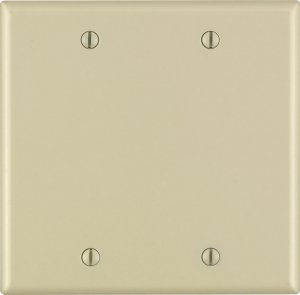 Ivory 2 gang Thermoset Plastic Blank Wall Plate 1 pk