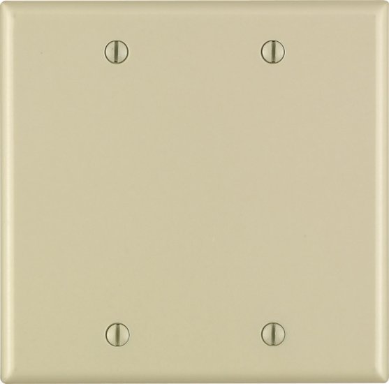 Ivory 2 gang Thermoset Plastic Blank Wall Plate 1 pk