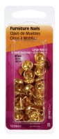 Large Brass-Plated Brass Furniture Nails 25 pk