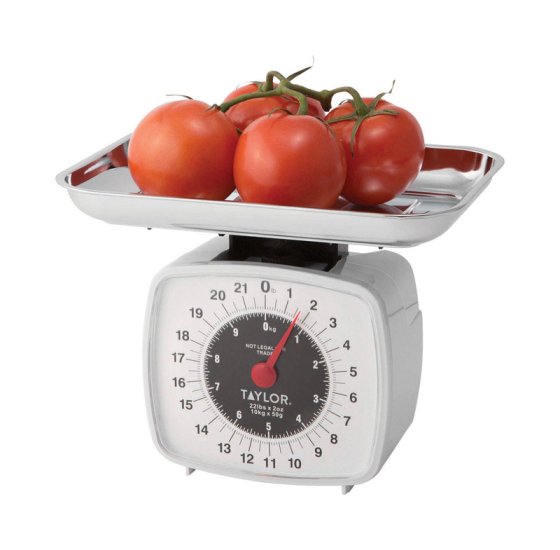 White Analog Kitchen Scale 22 lb.