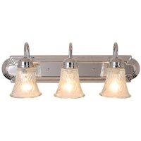 24 in. 3-Light Chrome Vanity Light with Clear Glass