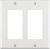 White 2 gang Thermoset Plastic GFCI/Rocker Wall Plate 1