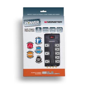 Monster Just Power It Up 2160 J 6 ft. L 8 outlets Surge Protecto