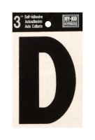 3 in. Black Vinyl Self-Adhesive Letter D 1 pc.