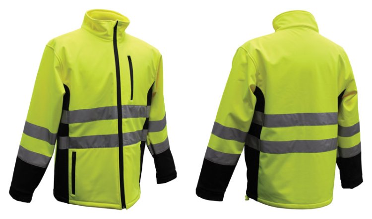 Hi-Vis Yellow Polyester Rain Jacket M