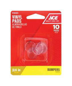 Vinyl Protective Pads Clear Round 3/4 in. W 10 pk