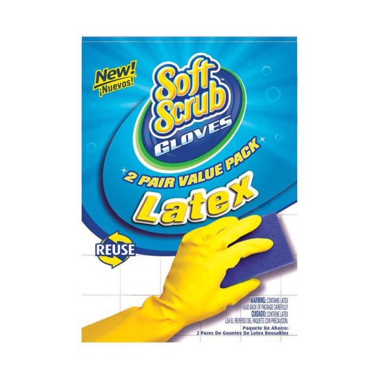 Latex Cleaning Gloves XL Yellow 2 pair