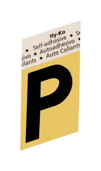 1-1/2 in. Black Aluminum Self-Adhesive Letter P 1 pc.