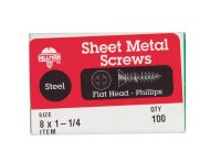 No. 8 x 1-1/4 in. L Phillips Flat Head Zinc-Plated Steel