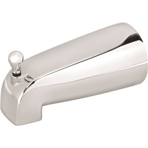 SLIP-ON BATHTUB SPOUT WITH PULL-UP DIVERTER, BRUSHED NIC