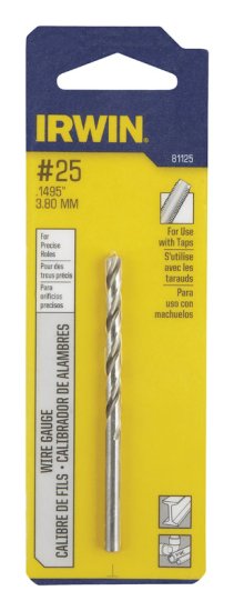 #25 x 3 in. L High Speed Steel Wire Gauge Bit 1 pc.