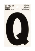 3 in. Reflective Black Vinyl Self-Adhesive Letter Q 1 pc.