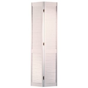 30 in. x 80 in. Textured Full Louver Bi-Fold Door