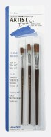 1/4, 3/8, and 1/2 in. W Flat Artist Paint Brush Set