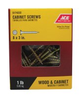 No. 8 x 3 in. L Phillips Yellow Zinc-Plated Cabinet Screws 1