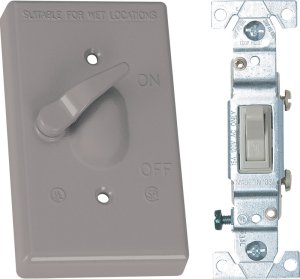 Electric Rectangle Metal 1 gang Toggle Switch and Cover Fo