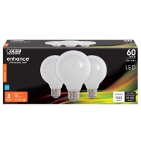 G25 E26 (Medium) LED Bulb Soft White 60 Watt 3-pk