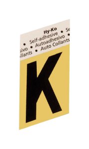 1-1/2 in. Black Aluminum Self-Adhesive Letter K 1 pc.