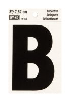 3 in. Reflective Black Vinyl Self-Adhesive Letter B 1 pc.