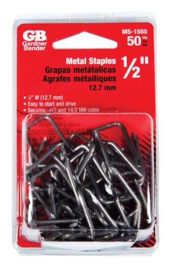 1/2 in. W Metal Insulated Cable Staple 50 pk