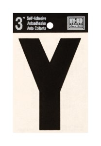 3 in. Black Vinyl Self-Adhesive Letter Y 1 pc.