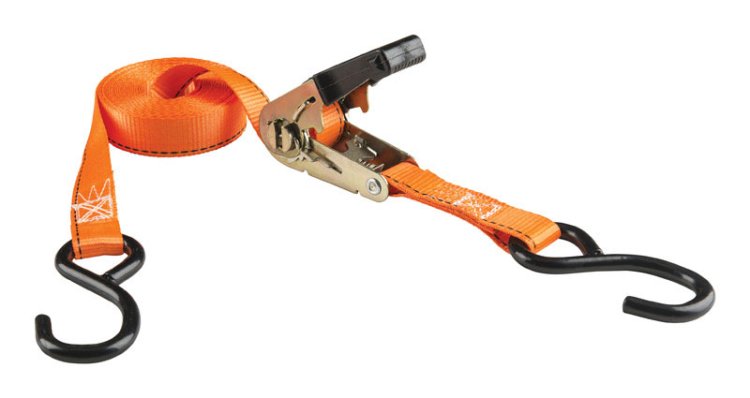 1 in. W x 15 ft. L Orange Tie Down w/Ratchet 500 lb. 2 pk