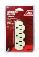 Grounded 3 outlets Adapter 1 pk